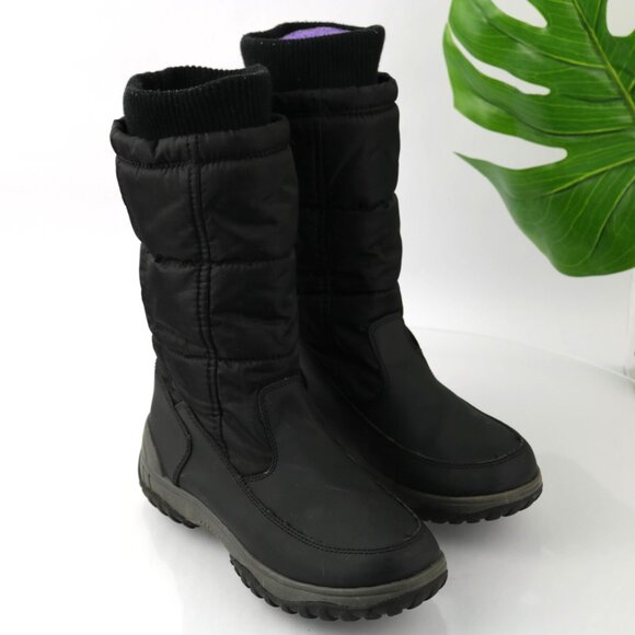 Cougar Womens Devon Snow Boot Size 7 Black Nylon Waterproof Quilted Pull On - Picture 2 of 10